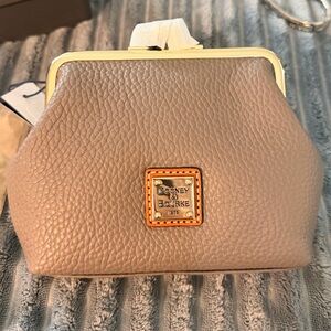 Dooney & Bourke Elephant Gray Pebbled Leather Frame Coin Purse